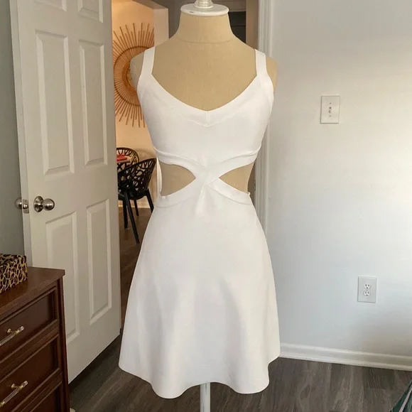 white christmas dresses Embellished Cut-Out Gown – BCBGMAXAZRIA main image 1